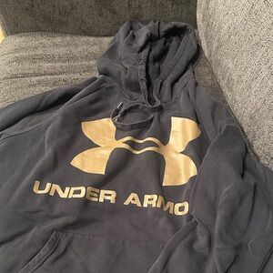 Under Armour Charcoal Hoodie with Gold Emblem